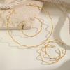 Vnox Minimalist Stainless Steel Line Wave Necklace Choker For Women,Gold Plated Large Hoop,Fashion Ear Hand Neck Jewelry Set