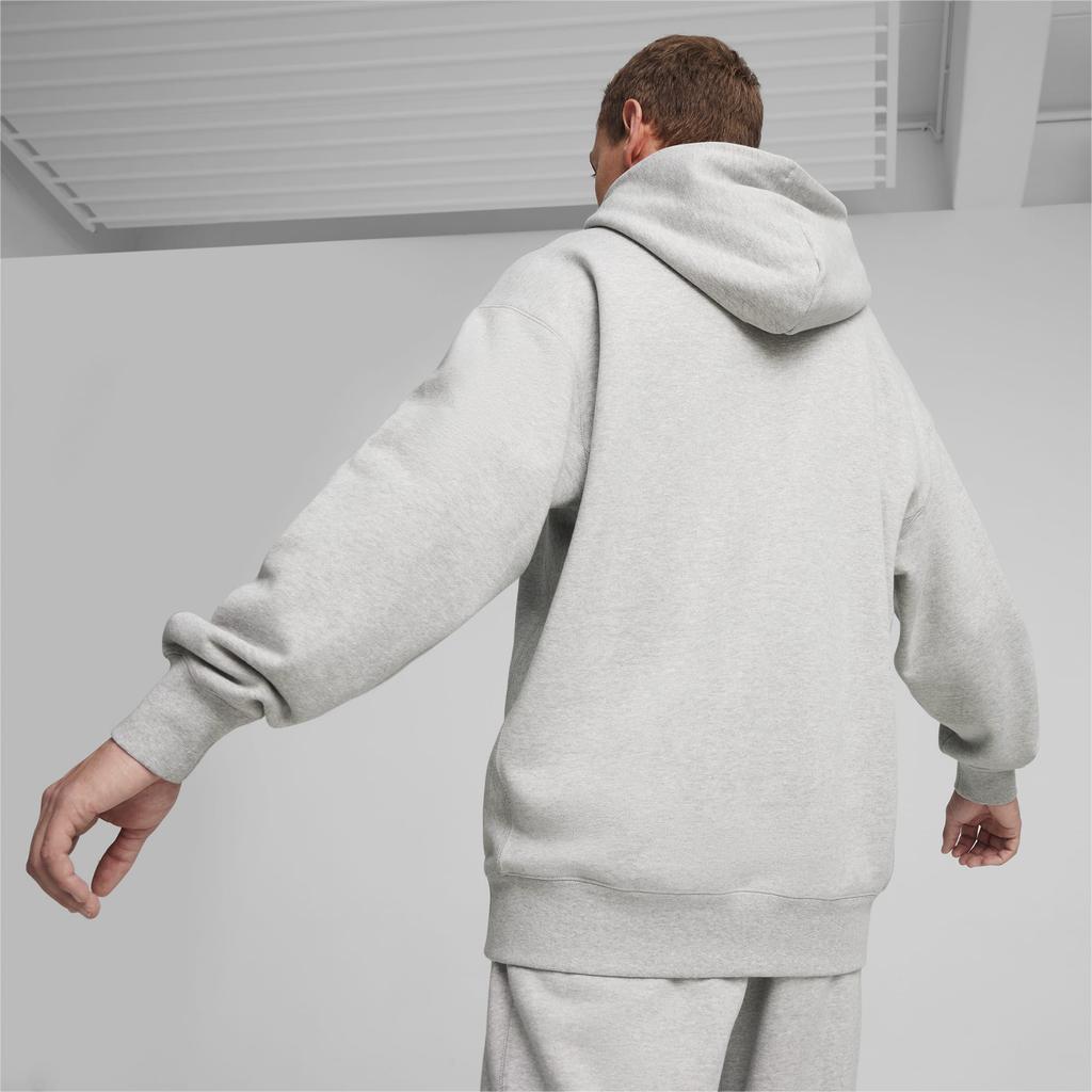 Puma Mmq Solid Color Casual Oversized Hooded Long Sleeve Sweatshirt Men Sweatshirt Light-Gray 624011-04