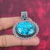 Tibetan Turquoise Pendant, 925 Solid Sterling Silver Gemstone Jewelry, Handmade Pendant, For Thanksgiving