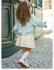 David Bella Girls' Half Skirt Set Spring New Children's College Style Pleated Skirt Two-piece Set