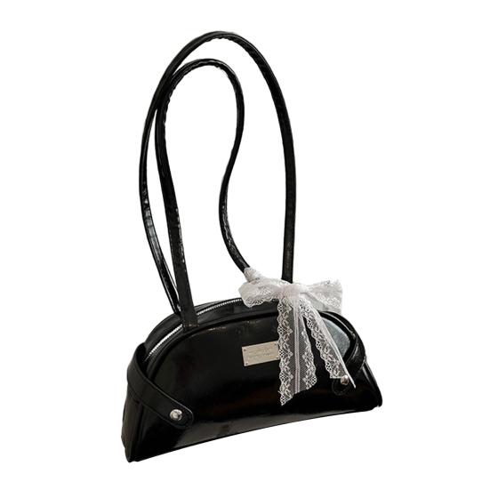 

Жіноча ретро сумка через плече зі штучної шкіри, повсякденна сумка-тоут, сумка-гаманець на блискавці чорний