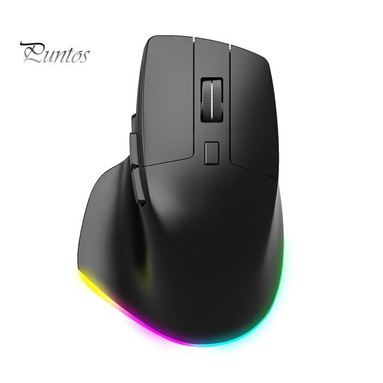 

Беспроводная мышь с режимами RGB-подсветки, регулируемым DPI, эргономичным дизайном, 2,4 ГГц/совместимая с Bluetooth мышь для ноутбука чёрный