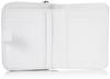 Wallet Made of Smooth Cowhide Leather with a Block Pattern and Embossed Lily Metal PXLWCAS1 Bi-fold Charm, White,