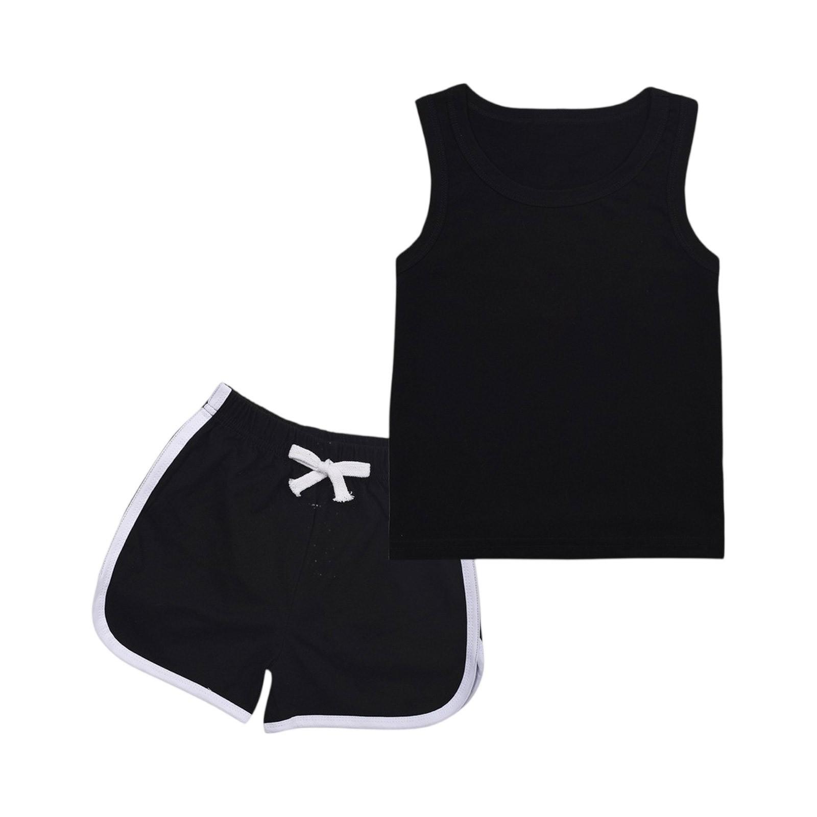 

Детский однотонный комплект из 2 предметов - майка без рукавов и брюки 120