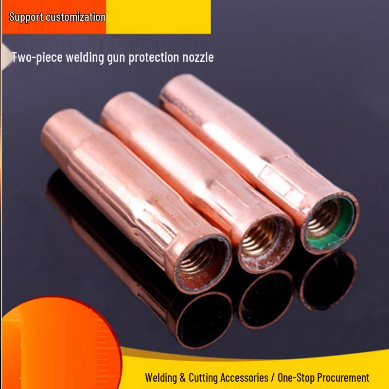 MIG Welding Gun Accessory Set: Gas Shielded, Nozzles, 500A Tips, 350 Protective Sleeves, 200 Purple Copper.