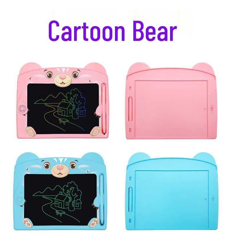 Kids' Cartoon Bear Color LCD Writing Tablet - Pink Bear, 2-Pack