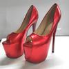 22cm Sexy Peep Toe Platform Women PumpsSuper High Thin Heels Patent Leather Wedding Stilettos Large Size 9 Inches Wedding Shoes