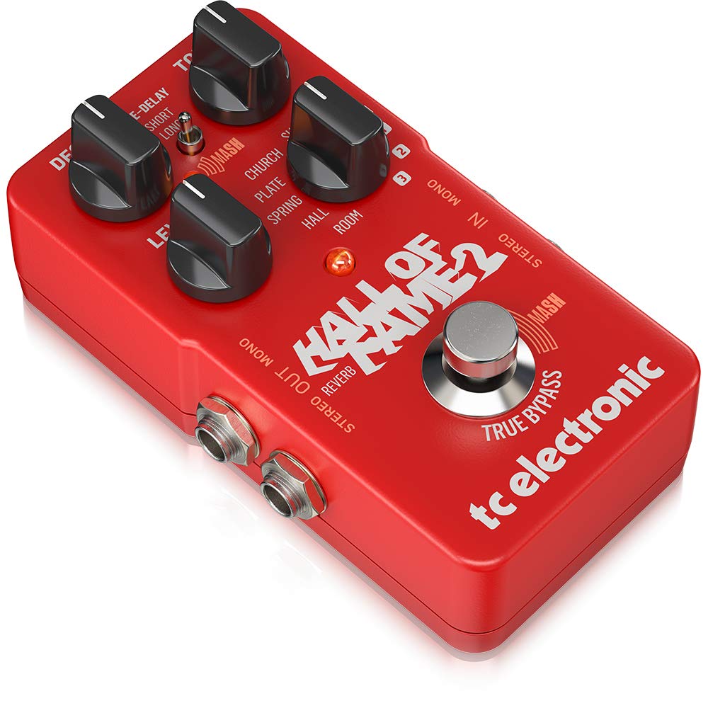 Tc Electronic Digitales Hallpedal TonePrint-kompatibel Preisgekrönter Algorithmus MASH-Fußschalter Shimmer Reverb True Bypass Buffer HALL OF FAME 2