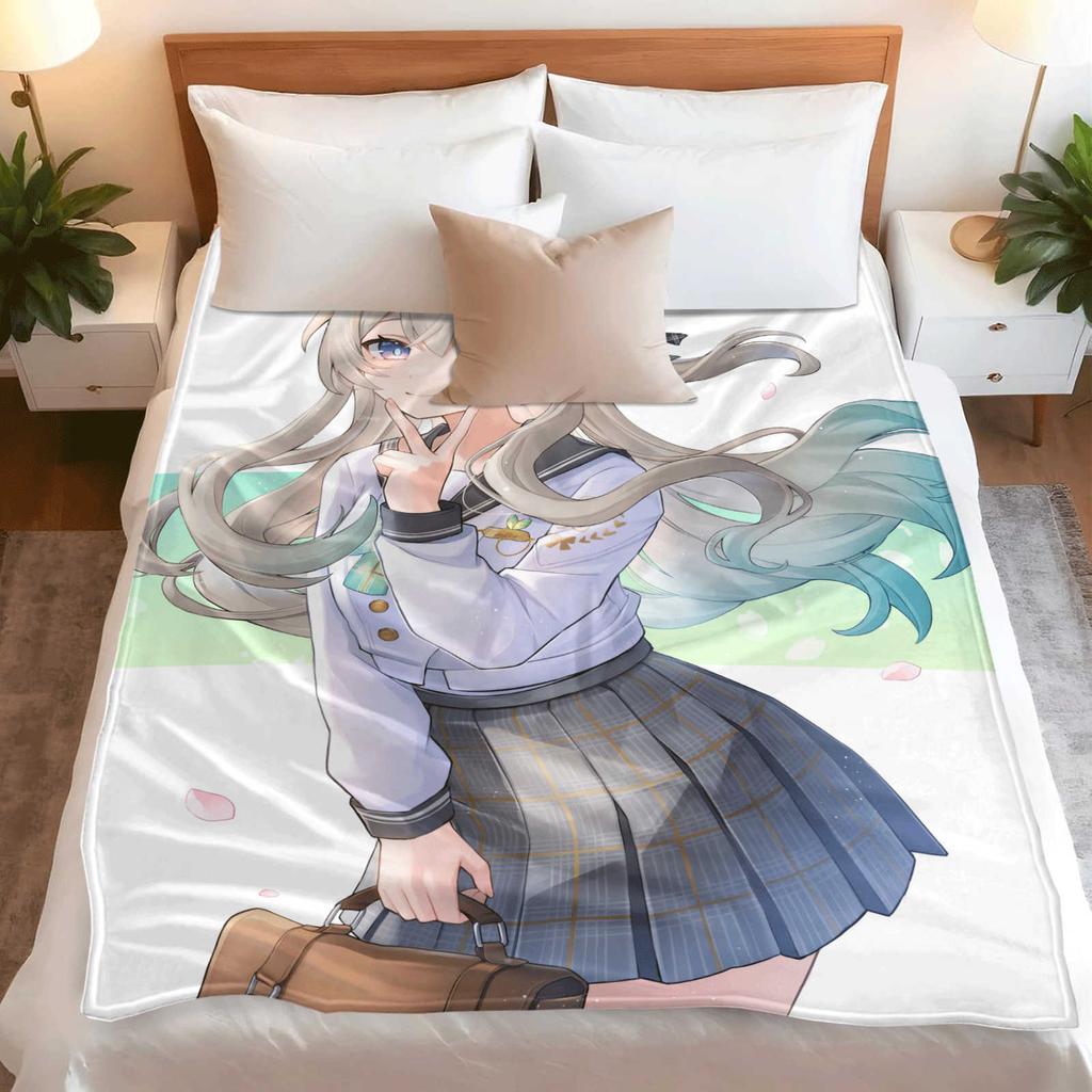 Cartoon Honkai Star Rail Firefly Flannel Blanket Cover Warmth Soft Anime Blanket Multifunctional Decor Home Universal Blankets
