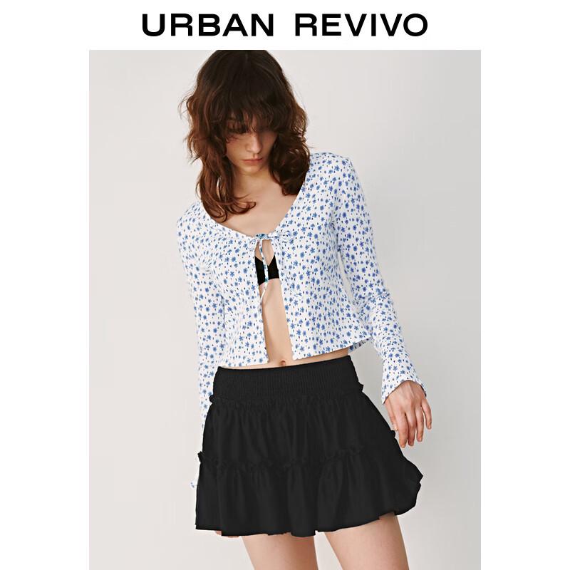 UR 2025 Spring Floral Slim-Fit Long-Sleeve Shirt L