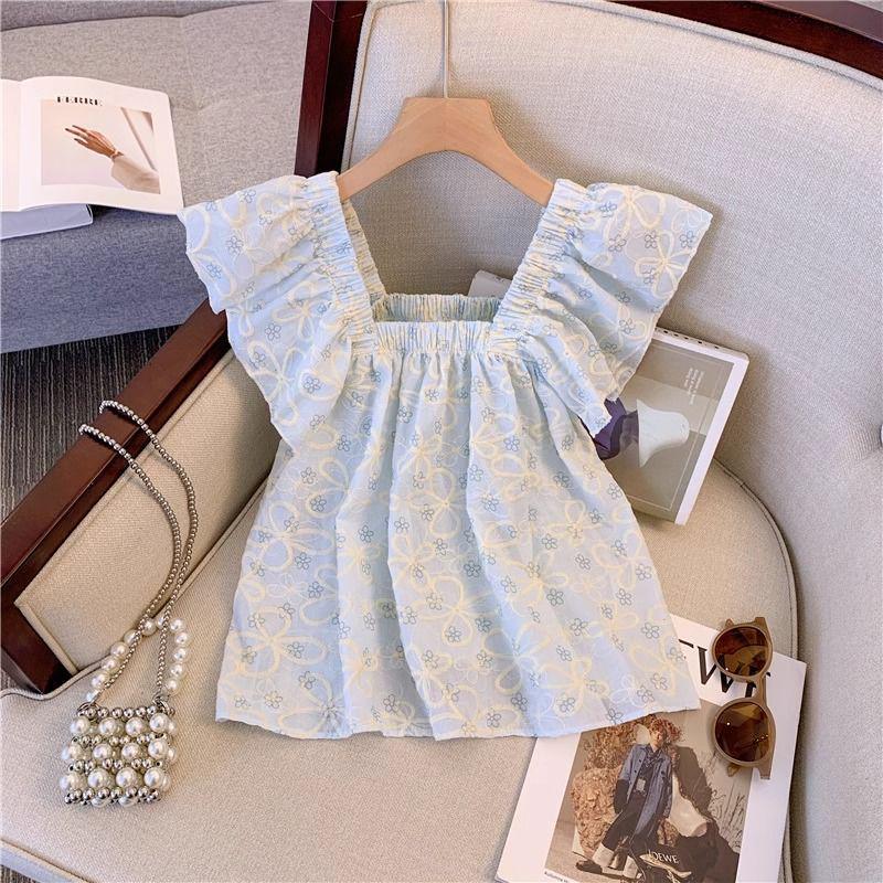 Women s Sweet Floral Print Flutter Sleeve Camisole – Summer Slimming Ruffle Sleeveless Top Large