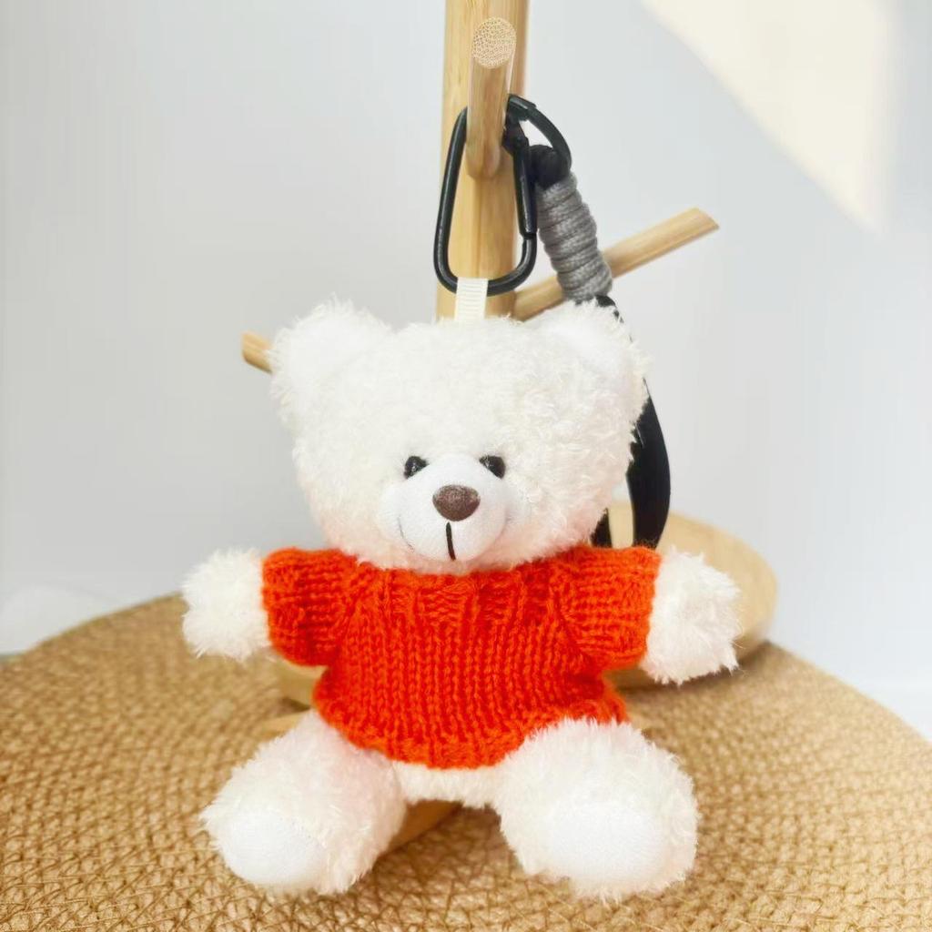 Wearable Teddy Bear Keychain Pendant – Plush Toy Gift for Graduation Season with Logo Print