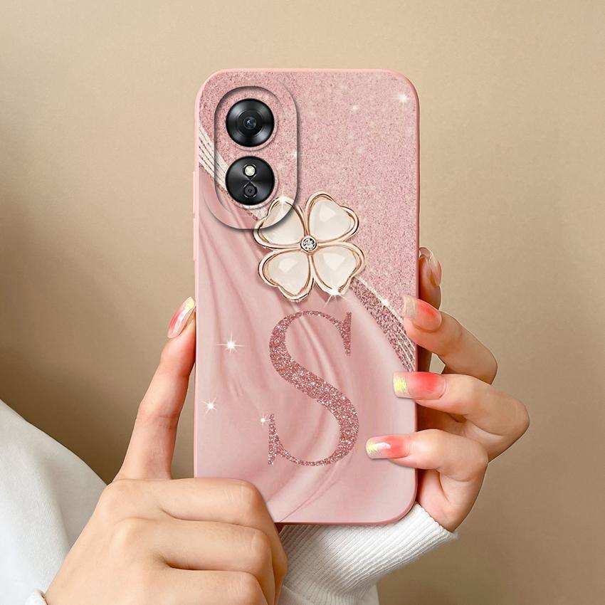 

Модний чохол для телефону з щасливими літерами для Oppo A17 A17K A16K A1 A3S AX5 A11K Рідкий силікон Новий покращений пилозахисний захисний чохол для корпусу Oppo OPPO A7 2018