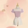 Adult Puff Sleeve Ballet & Gymnastics Body Shaping Suit - Short Sleeve Dancewear for Practice & Exams