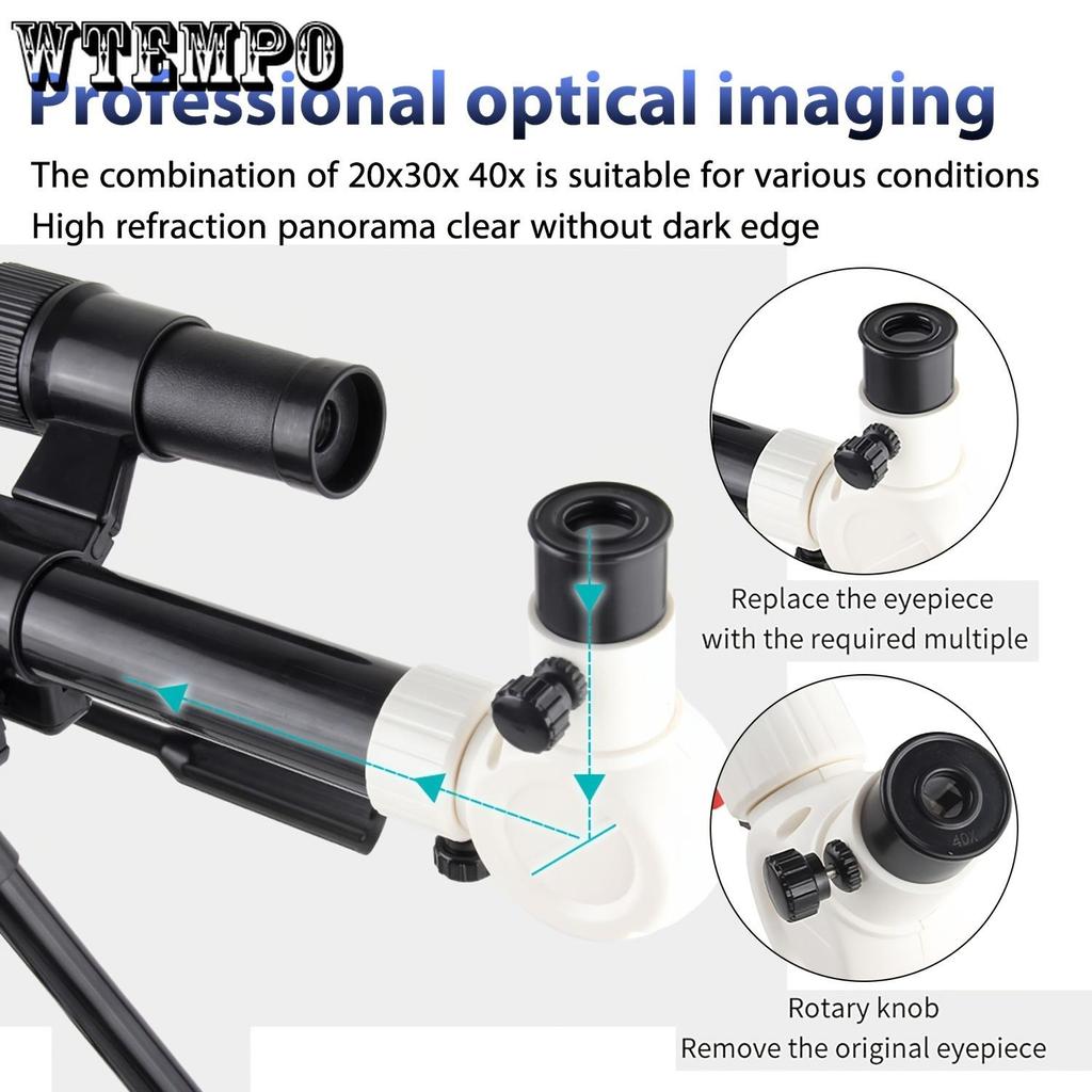 High-Power 40X Magnification Telescope - Portable Monocular with 80mm Lens, Manual Focus for Stargazing & Astronomy Enthusiasts