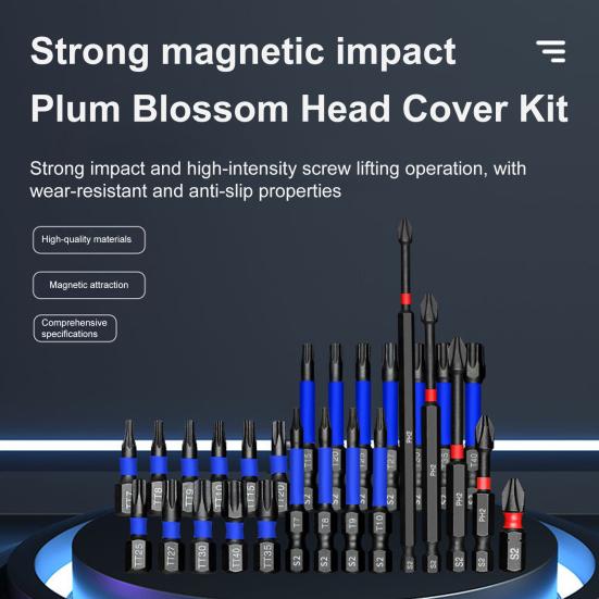 46Pcs Impact Socket Nut Driver Set Magnetic Adapters Wing Nuts Drivers