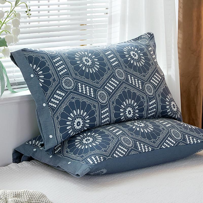 Pure Cotton Gauze Pillowcase with Snap Buttons, Summer Full Wrap, 40x60cm Latex or 48x74 Pillow Size. Single Pack.
