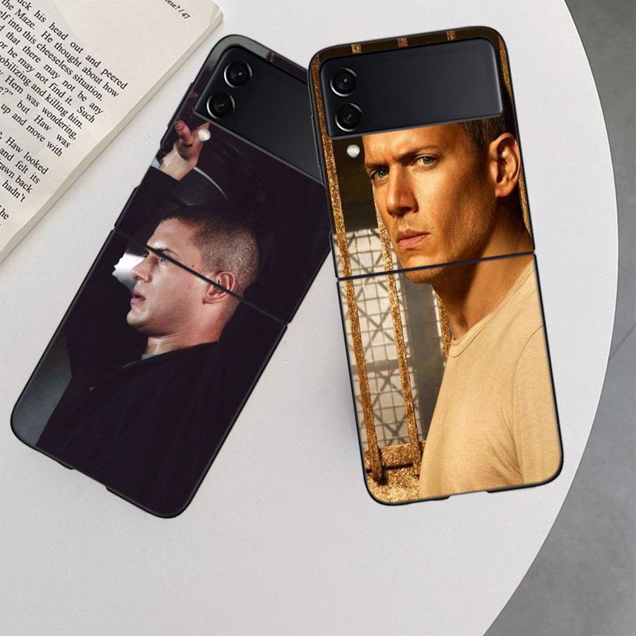 Prison Break TV Series Phone Case For Samsung Z Flip 7 6 5G Galaxy Z Flip 5 4 3 Black Hard Cell Cover Luxury PC Shell Coque