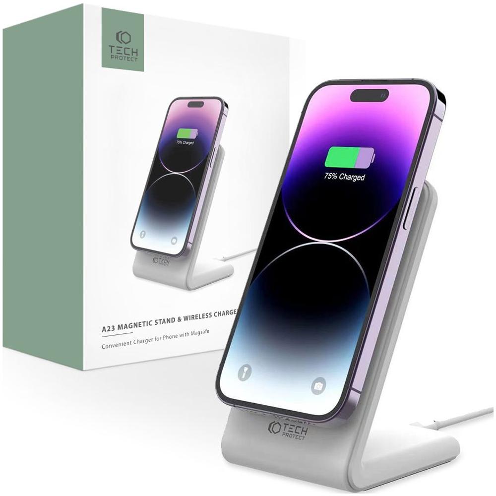Tech-Protect Qi15W-A23 Magnetic Magsafe Wireless Charger White