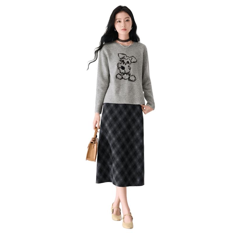 

Modern Plaid High-Waisted Skirt S