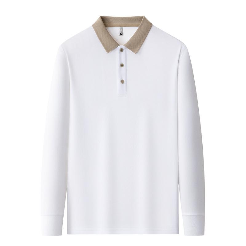 

Spring and Autumn Men s POLO Shirt Men s Long-sleeved Lapel T-shirt Casual Versatile Base Shirt Collared Clothes Men M