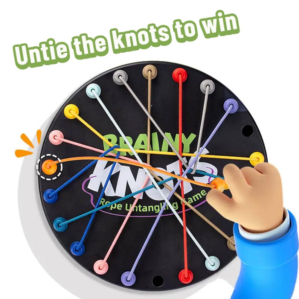 2025 Rope Sorting Puzzle Game Toys for Kid Adult, Colorful Lacing Toys, Board Game Twisted Tangler, Rope Knots Untying Challenge
