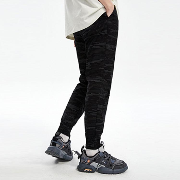 Li Ning BADFIVE Gestrickte Jogginghose Herren Schwarz Camouflage AKXQ123-3