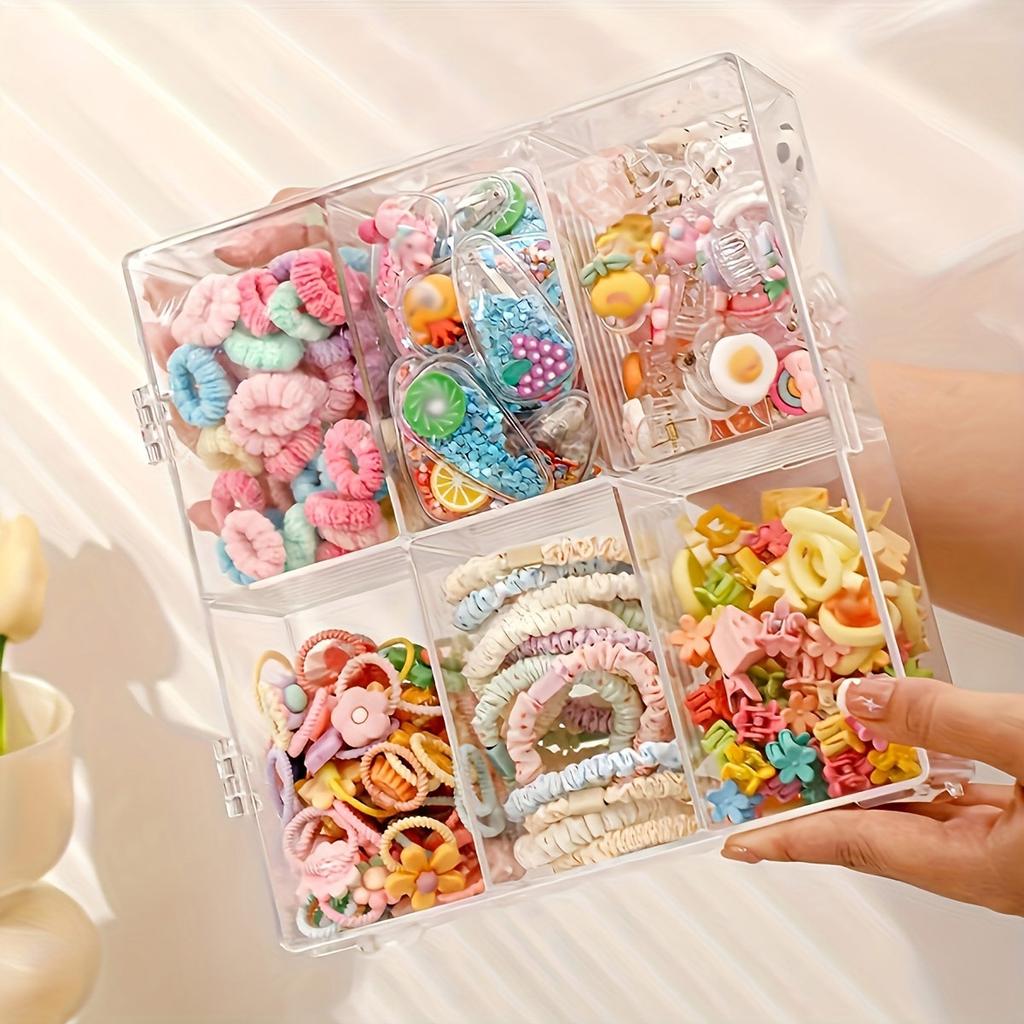 Transparent hair accessory storage box cover, dust-proof and moisture-proof jewelry box, headband hair clip, jewelry display box