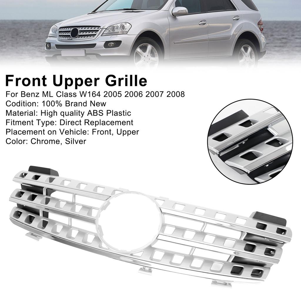 Griglia anteriore Adatta per Mercedes-Benz Classe ML W164 2005-2008 Cromata