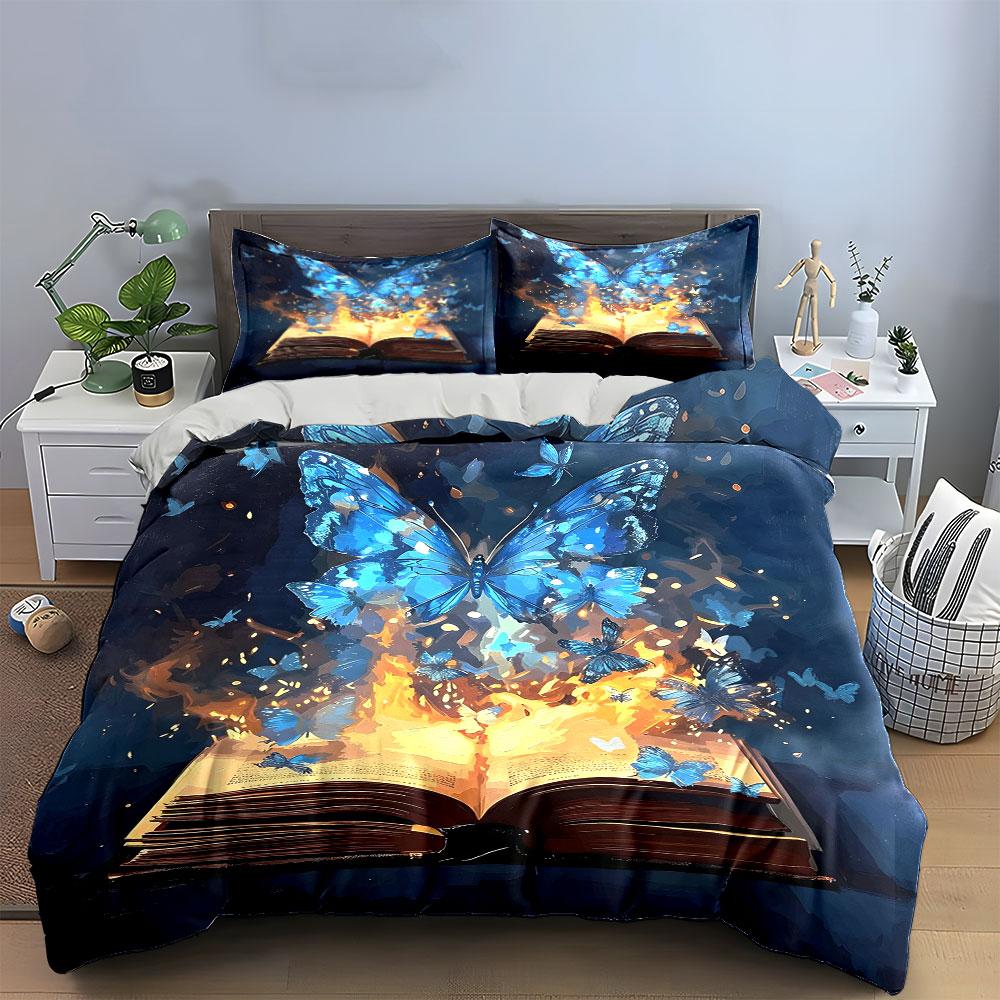 Magical Book Set For Inspiration  Kid'S And Adults' Bedroom Decor, Exquisite Three-Piece Bedding Set Gift