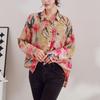 2025 New Spring Fashion Floral Linen Blouse Women Long Sleeve Loose Tops