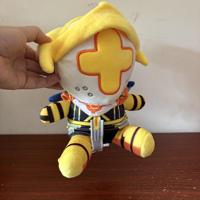 Funny Yellow Cross Face Sitting Blue Red Robot Warrior Cartoon Anime Game Character Ultrakill Plush Toys Desk Decor Plushie Doll