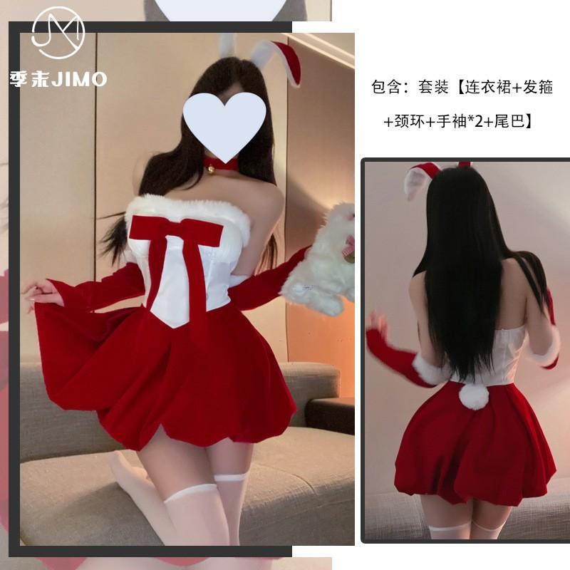 Lingerie Sexy Bunny Cosplay Velvet Christmas Robe Cross Party New Dress