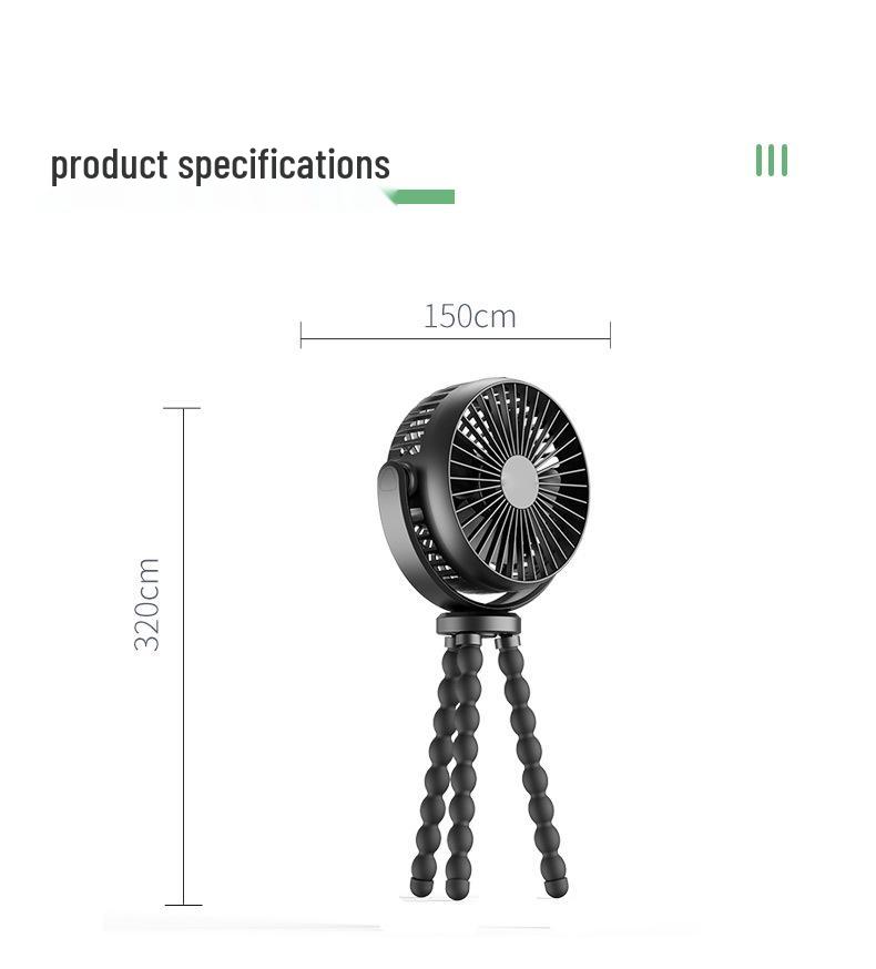 Portable Silent Octopus Camping Fan: Multifunctional Mini Handheld Stroller Cooler