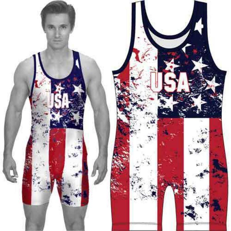 Mens Compression Wrestling Singlet Gym Workout