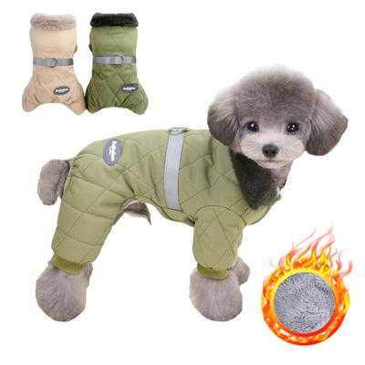 Fur Collar Dog Overalls with D Ring Winter Dog Clothes for Small Dogs Puppy Jumpsuit Chihuahua Jacket Poodle Costumes Pet Coats