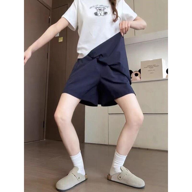 

Women s Plus-Size Navy Blue High-Waisted Capri Overalls - Slimming & Versatile for Summer 2025 4XL: Recommended 160-180 jin