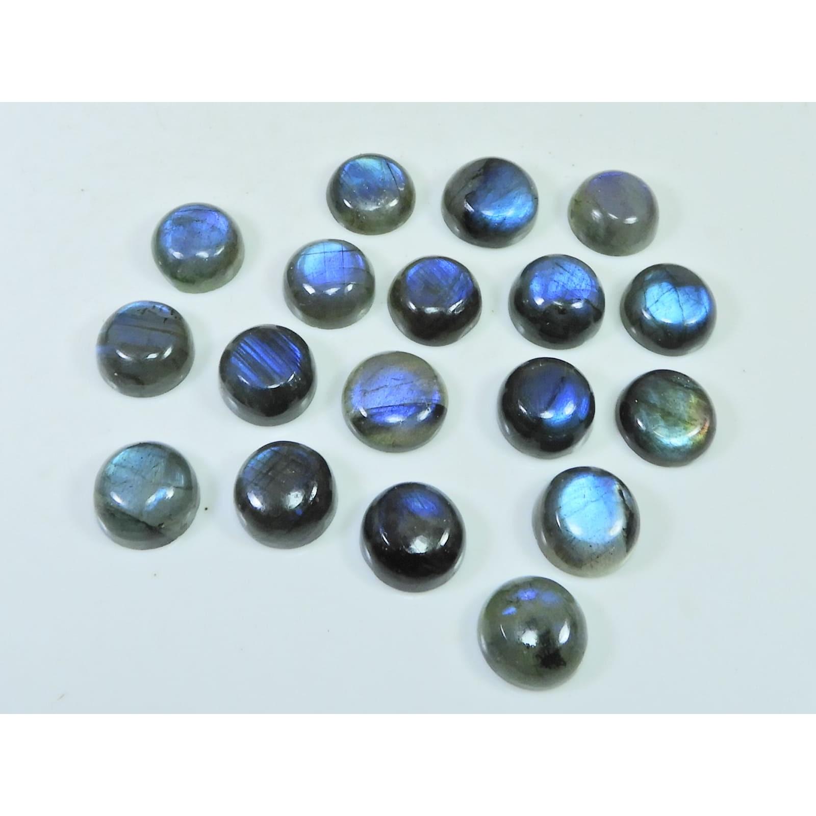 11X11MM Natural Labradorite Blue  Round Cabochon Loose Gemstone 18Pcs Lot C-1030