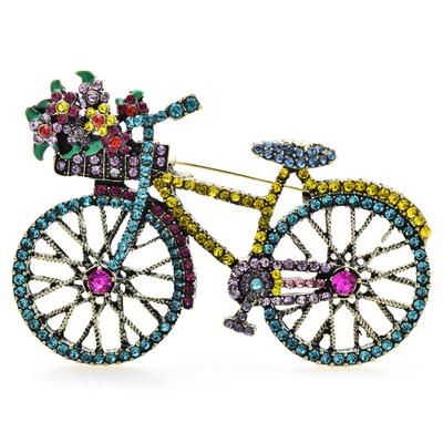 Baby Glänzende Fahrrad Broschen Für Frauen Unisex 2-Farben Schöne Blumen Nehmende Fahrrad Broschen Pins Geschenke