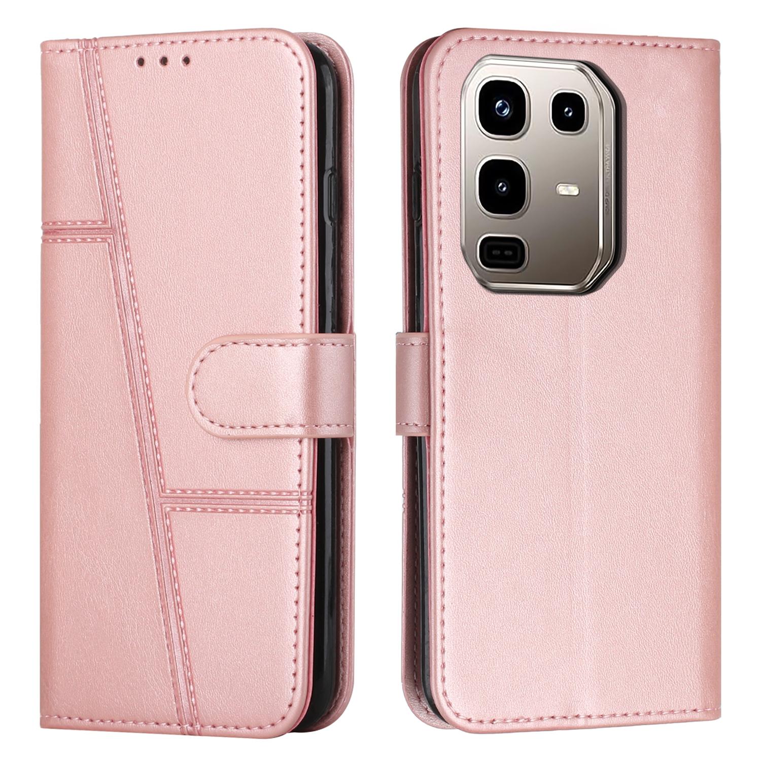 

For Infinix Note 50x 5G Case Leather Stand Protective Phone Cover Rose Gold
