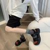 Fashion Comemore Black Sports Sandals Female Summer New Thick Bottom Heightening Roman Shoes Casual Flat Sweet Cool Students Sandales