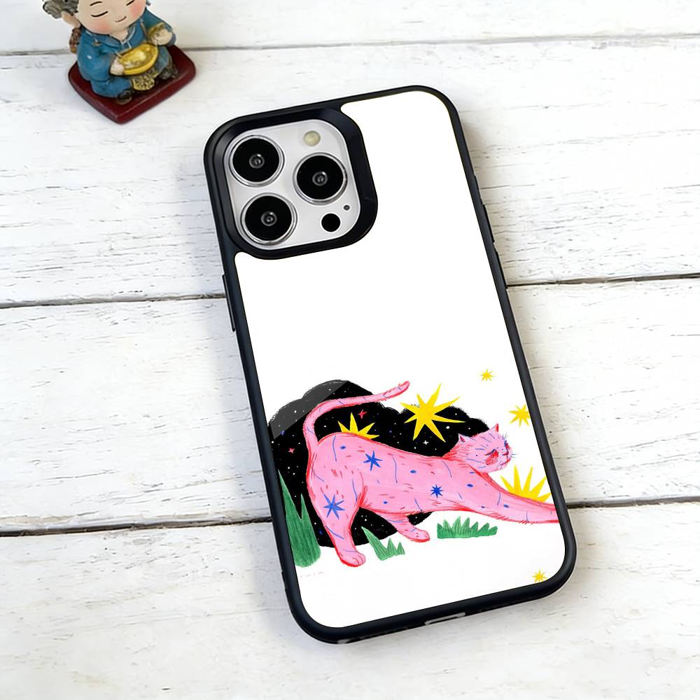Cat String Phone Case For iPhone17,16,15,14,13,12,11 Plus,Pro Magnetic with Magsafe Wireless Charging