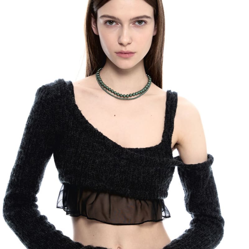 SENTIMENTS ESSENTIAL no.3 GREEN PEARL necklace 925 SILVER