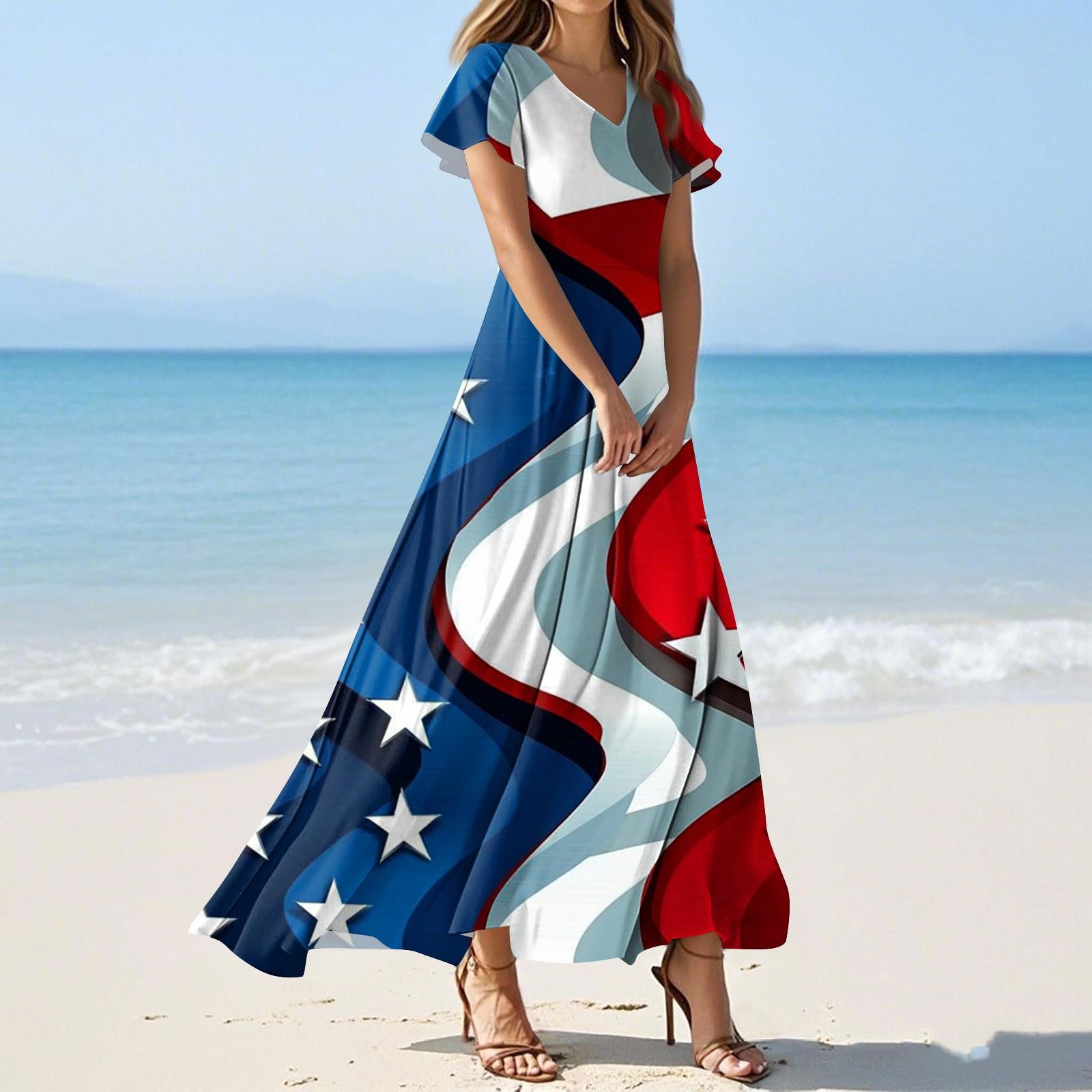 

Женские летние повседневные модные однотонные платья с V-образным вырезом и коротким рукавом XS