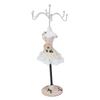 Jewelry Stand Display Earrings Necklace Storage Polyresin Doll Holder with Rotatable