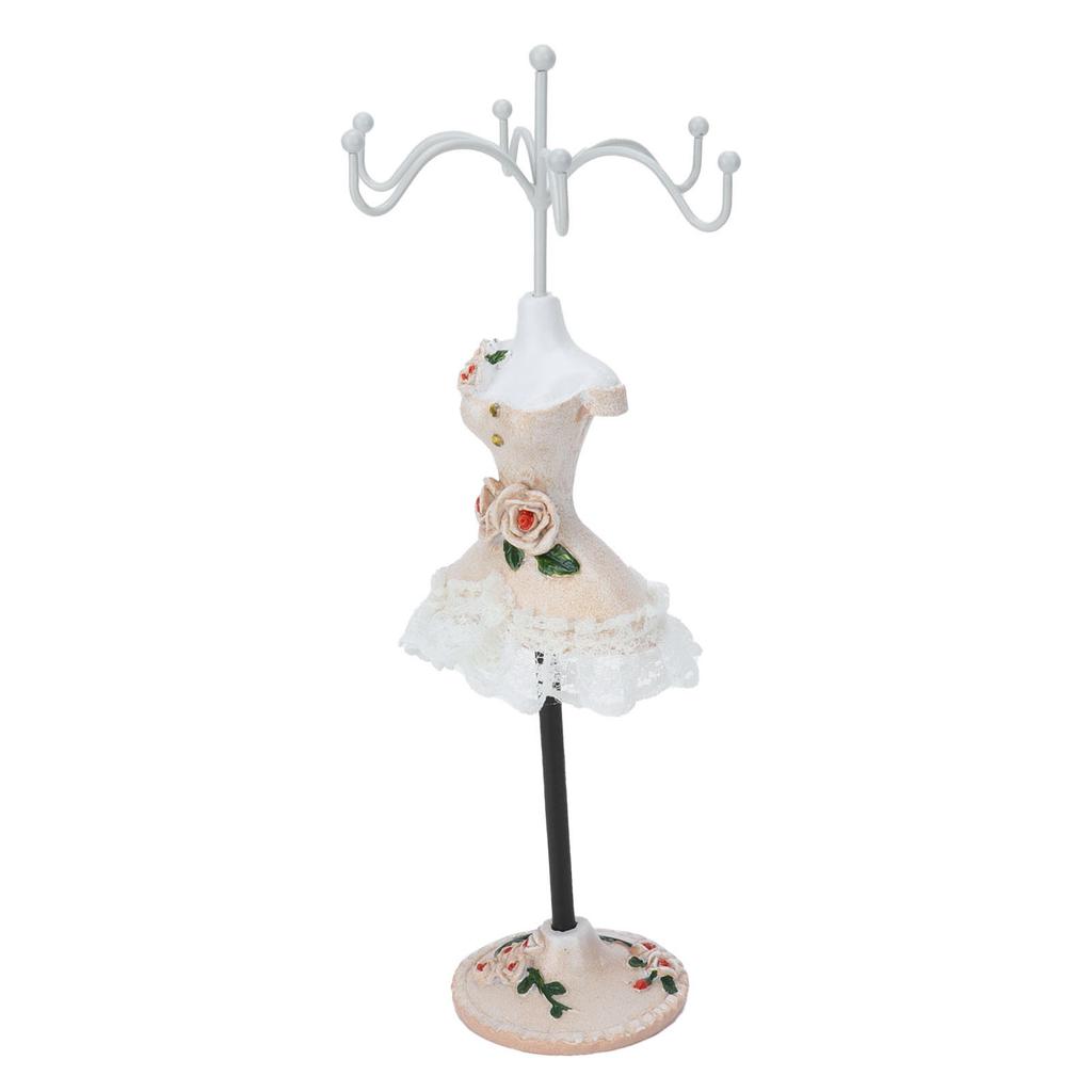 Jewelry Stand Display Earrings Necklace Storage Polyresin Doll Holder with Rotatable