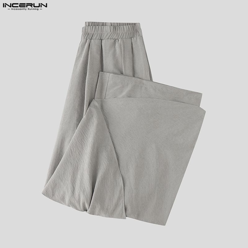 INCERUN 2PCS Men High Neck Long Sleeve Twisted T-shirt Long Ruffled Layers Pants Culottes Sets Outfits