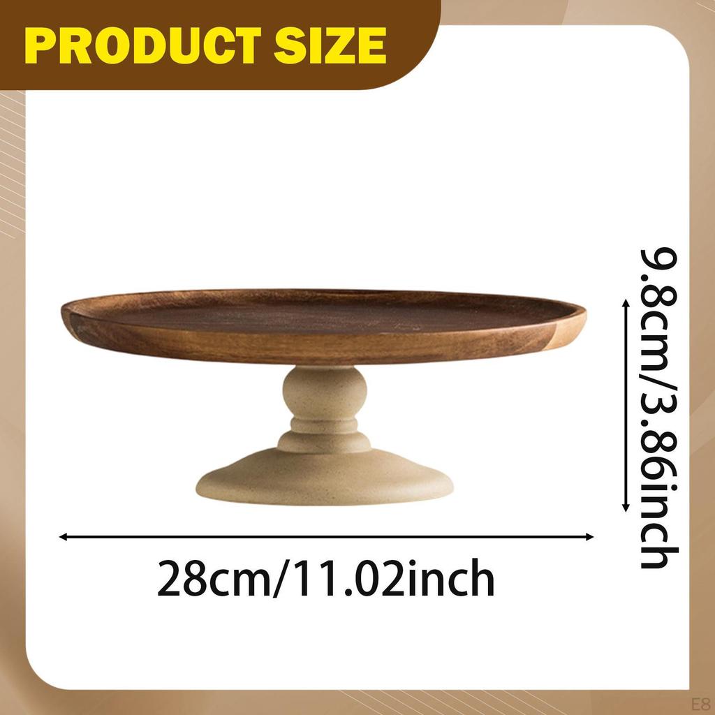 Cake Stand Holder Showcasing Rustic Display Dessert Candy Dish Plate for Living