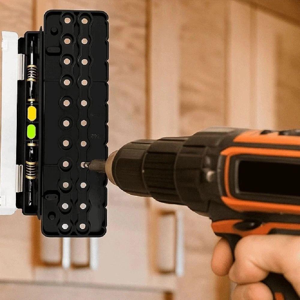 

Thickened Cabinet Hardware Jig Easily Adjustable Convenient Cabinet Door Installation Positioner with Drill Bit Plastic 4 inches