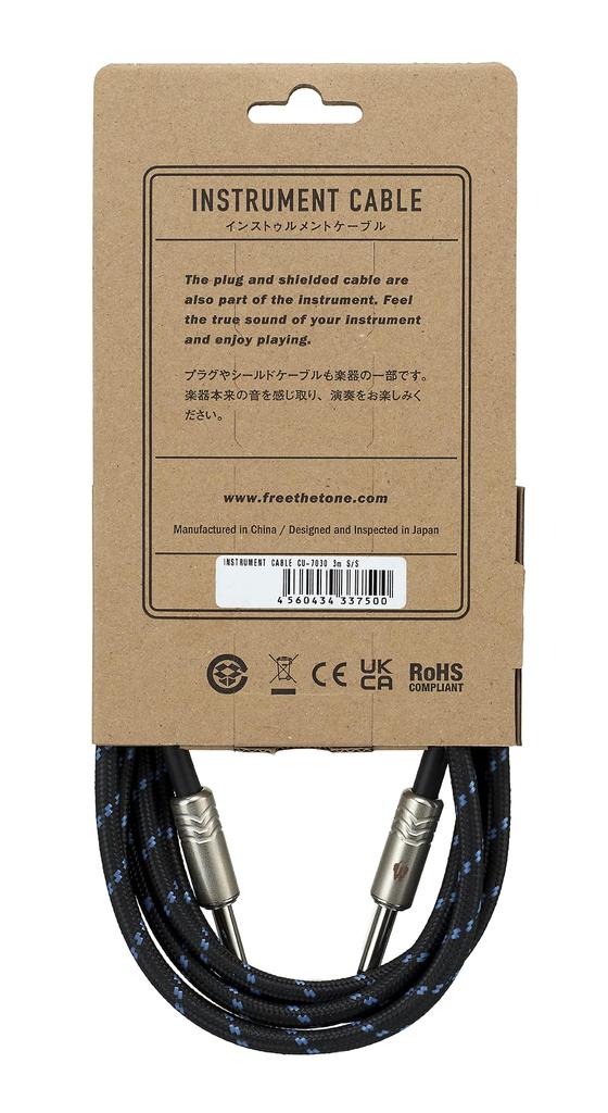 Free The Tone 3m SS Kabel Instrumentalny Kabel Gitarowy Osłona Gitarowa CU-7030